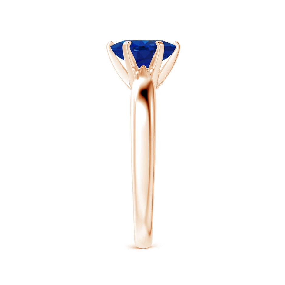 8x6mm AAA Tapered Shank Oval Solitaire Sapphire Ring in Rose Gold side 299
