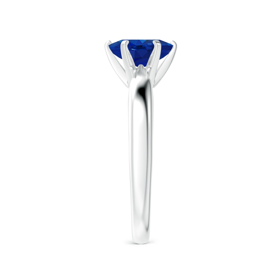 8x6mm AAA Tapered Shank Oval Solitaire Sapphire Ring in White Gold side 299
