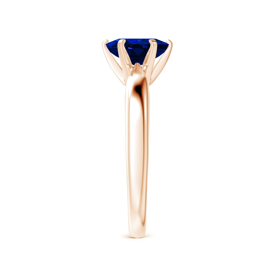 8x6mm AAAA Tapered Shank Oval Solitaire Sapphire Ring in Rose Gold side 299