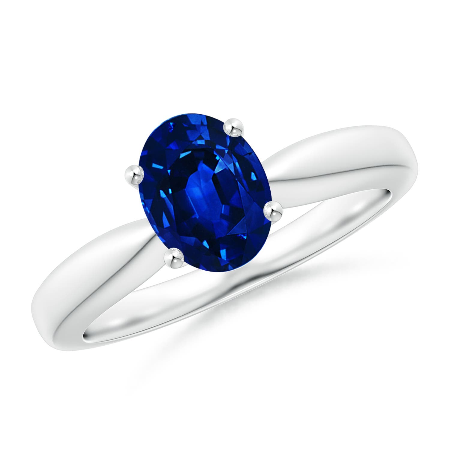 AAAA - Blue Sapphire / 1.55 CT / 14 KT White Gold