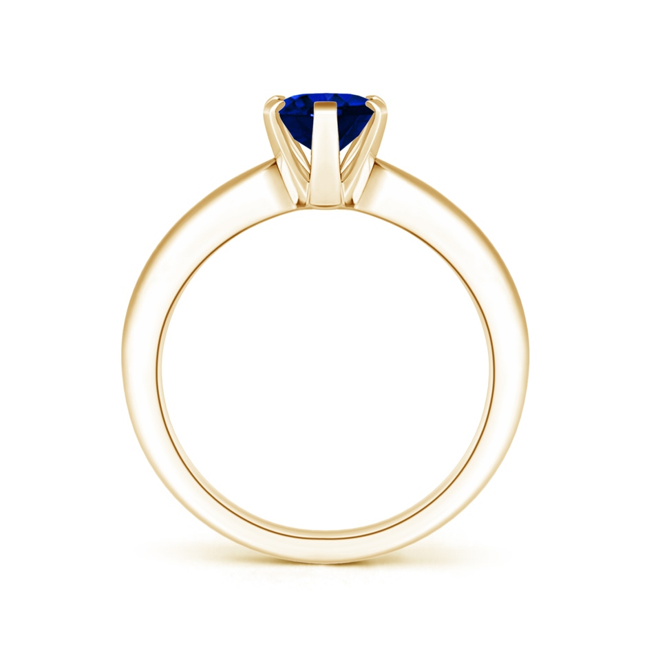 8x6mm AAAA Tapered Shank Oval Solitaire Sapphire Ring in Yellow Gold side 199