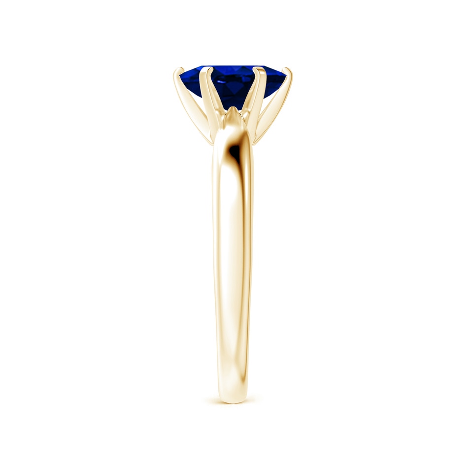 8x6mm AAAA Tapered Shank Oval Solitaire Sapphire Ring in Yellow Gold side 299