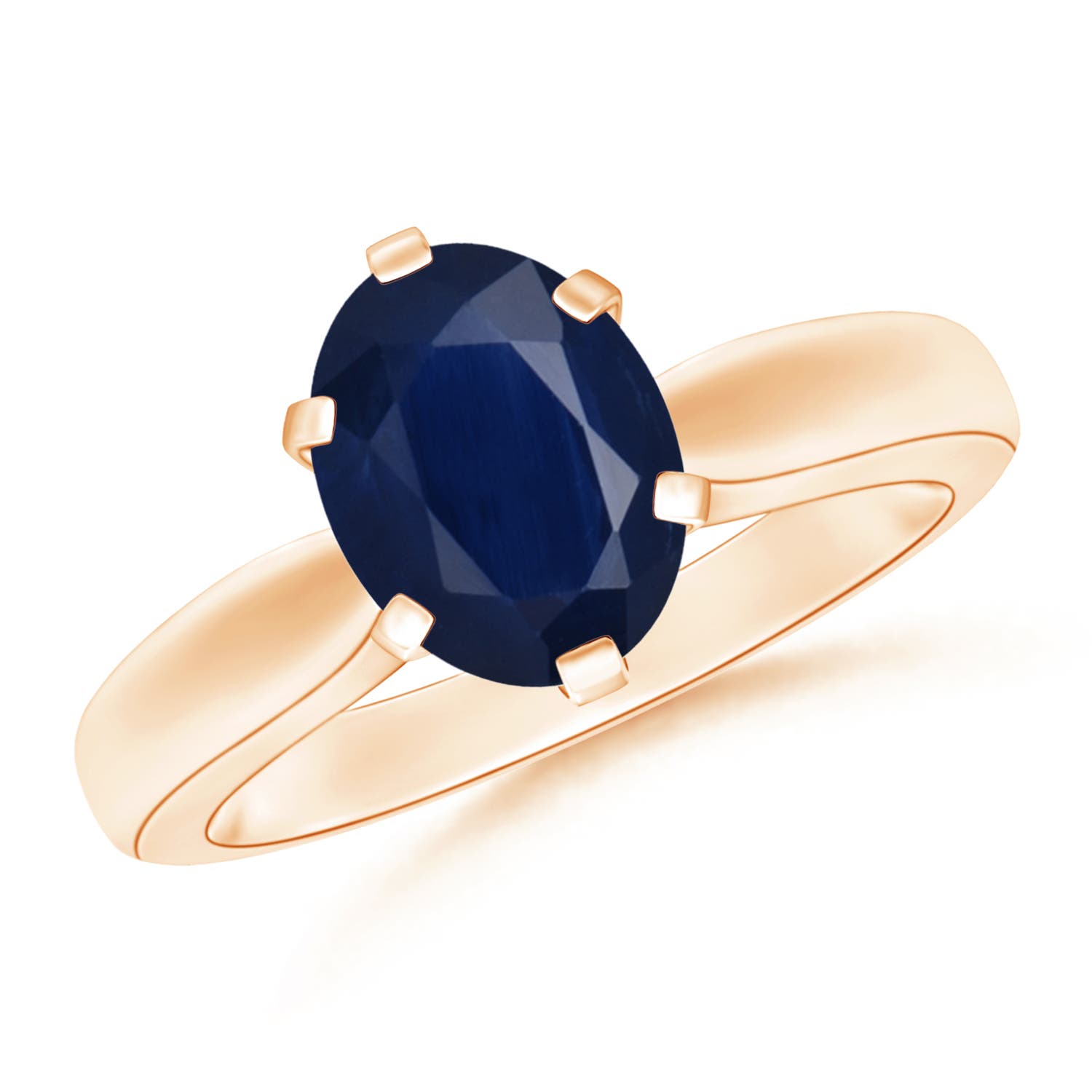 A - Blue Sapphire / 2 CT / 14 KT Rose Gold