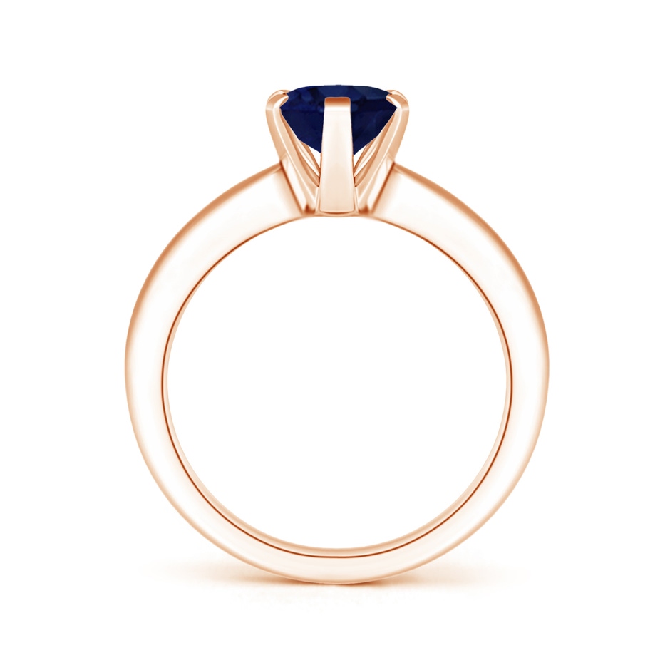 9x7mm A Tapered Shank Oval Solitaire Sapphire Ring in Rose Gold side 199