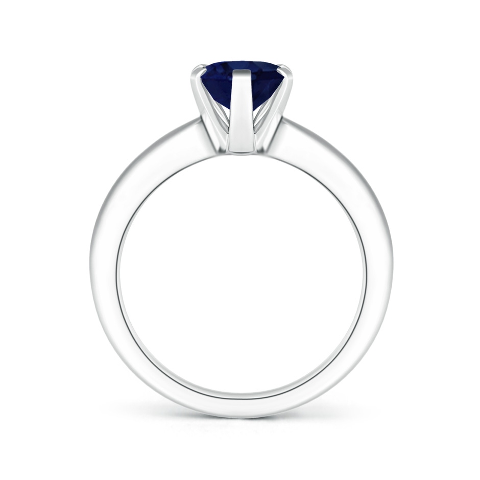 9x7mm A Tapered Shank Oval Solitaire Sapphire Ring in White Gold side 199