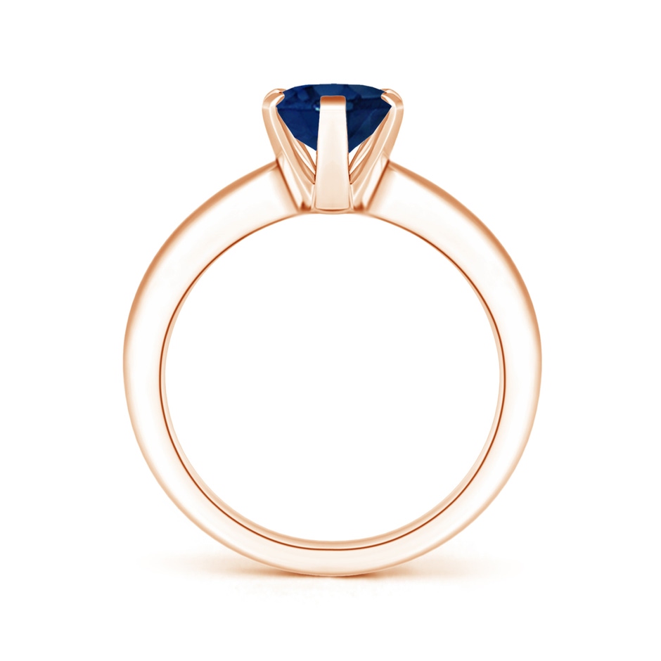 9x7mm AA Tapered Shank Oval Solitaire Sapphire Ring in Rose Gold side 199