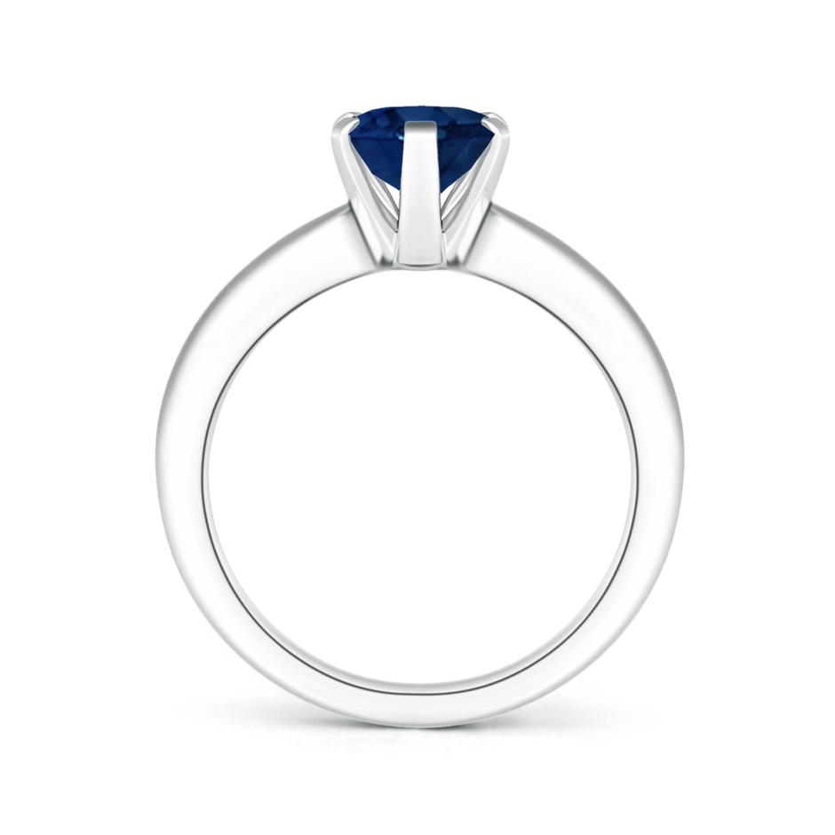 9x7mm AA Tapered Shank Oval Solitaire Sapphire Ring in White Gold side 199