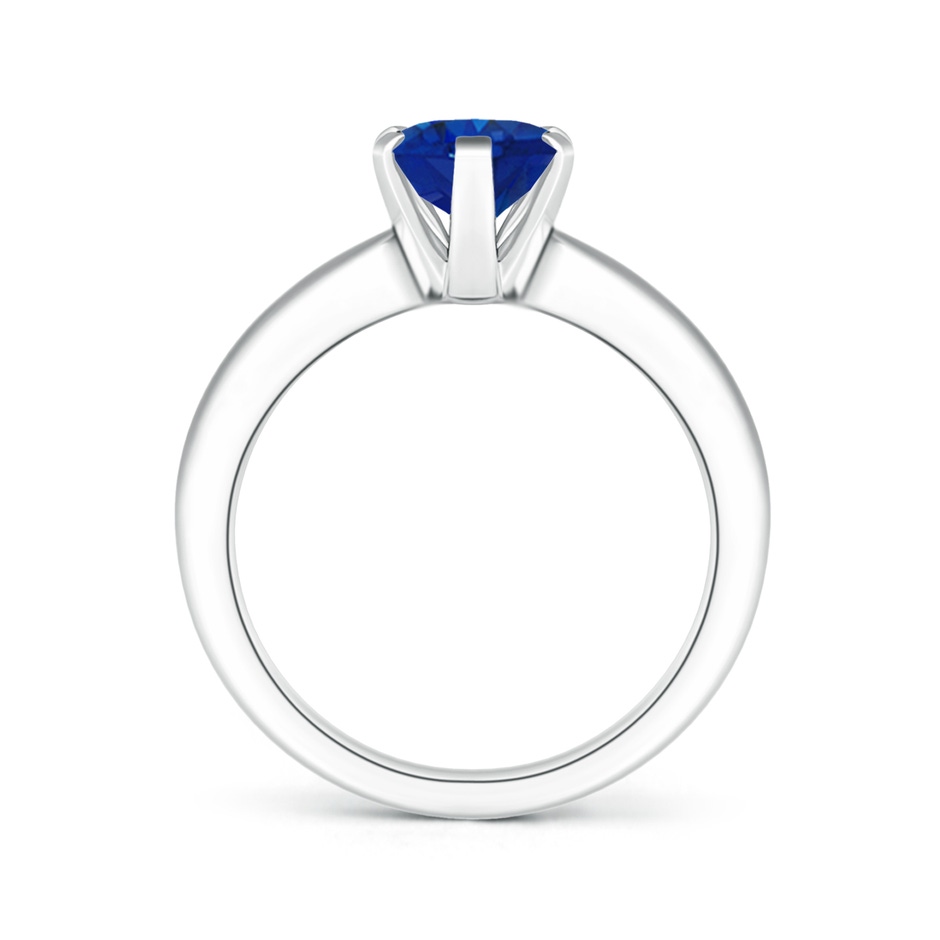 9x7mm AAA Tapered Shank Oval Solitaire Sapphire Ring in P950 Platinum side 199