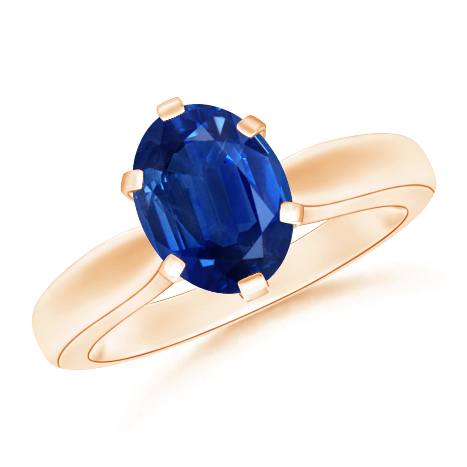 AAA - Blue Sapphire / 2 CT / 14 KT Rose Gold