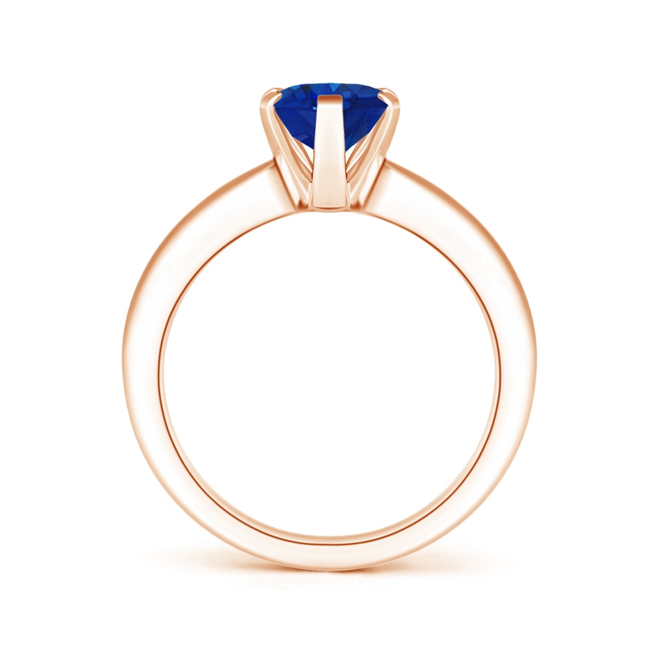 9x7mm AAA Tapered Shank Oval Solitaire Sapphire Ring in Rose Gold side 199