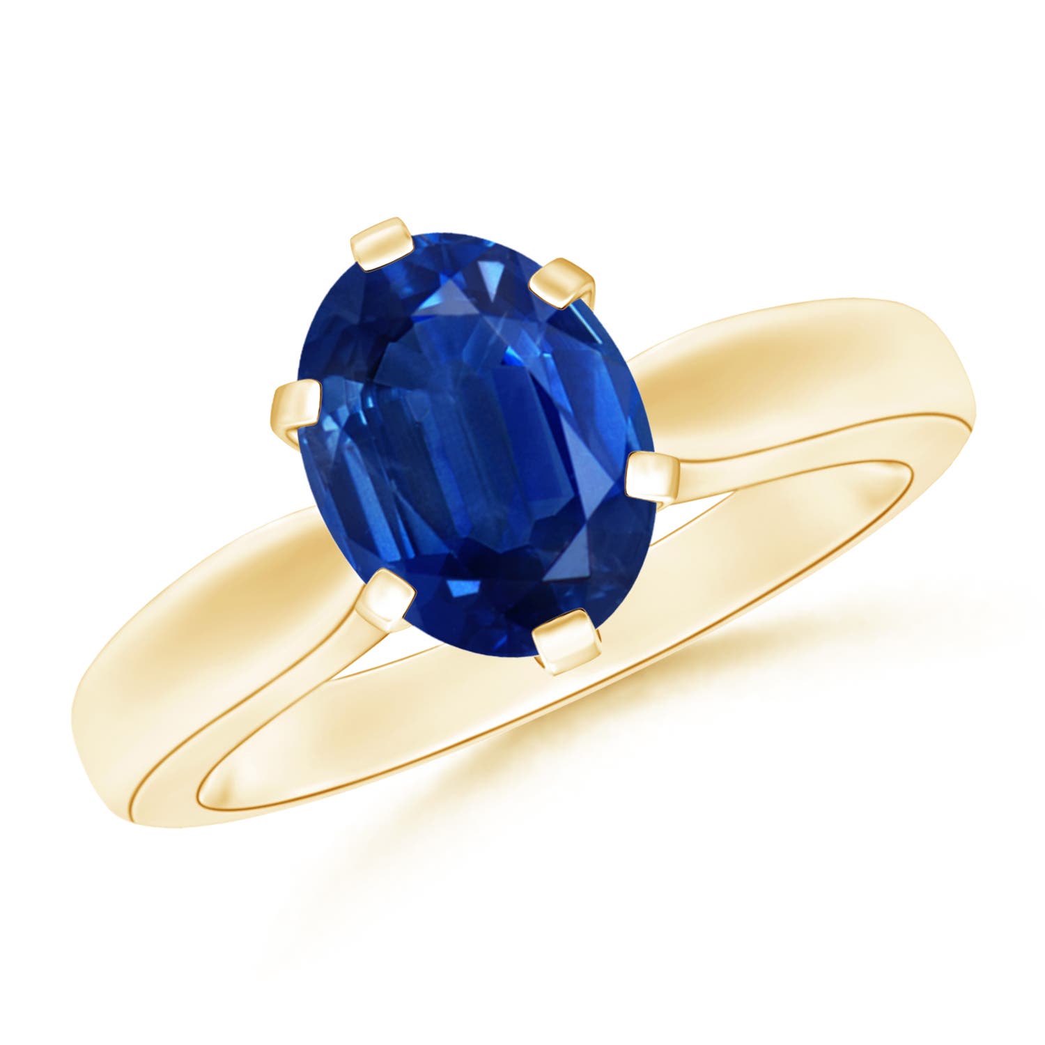 AAA - Blue Sapphire / 2 CT / 14 KT Yellow Gold