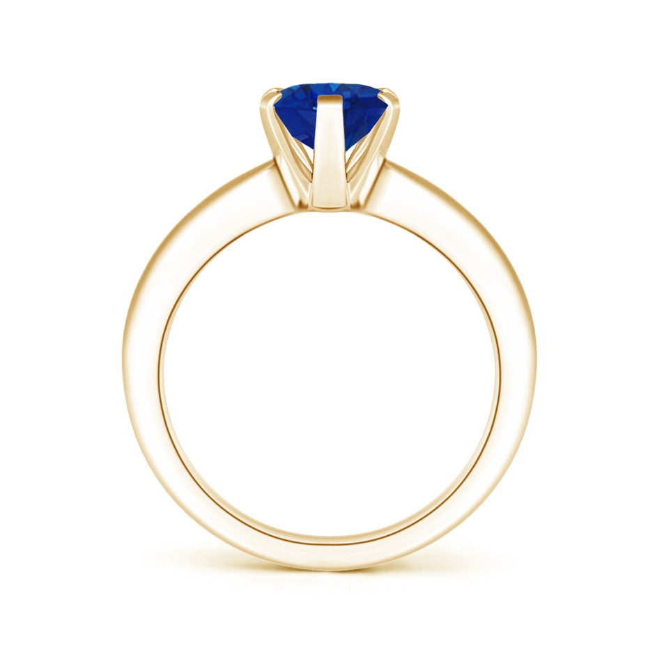 9x7mm AAA Tapered Shank Oval Solitaire Sapphire Ring in Yellow Gold side 199