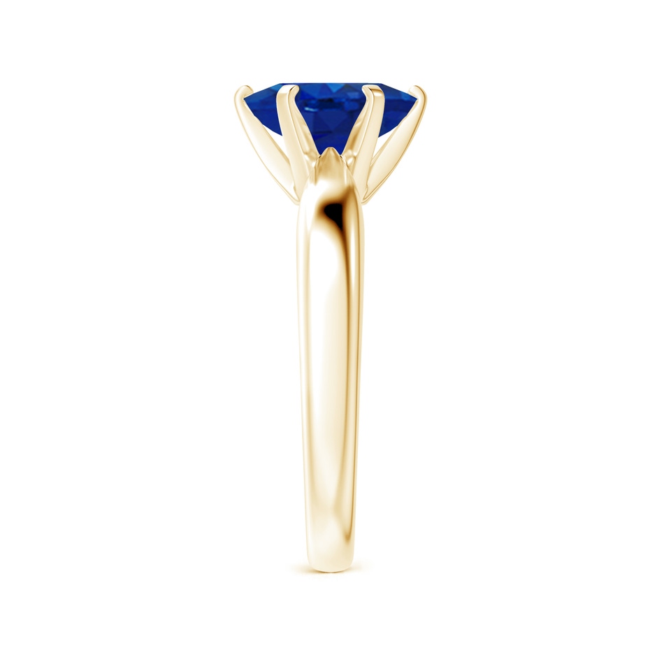 9x7mm AAA Tapered Shank Oval Solitaire Sapphire Ring in Yellow Gold side 299