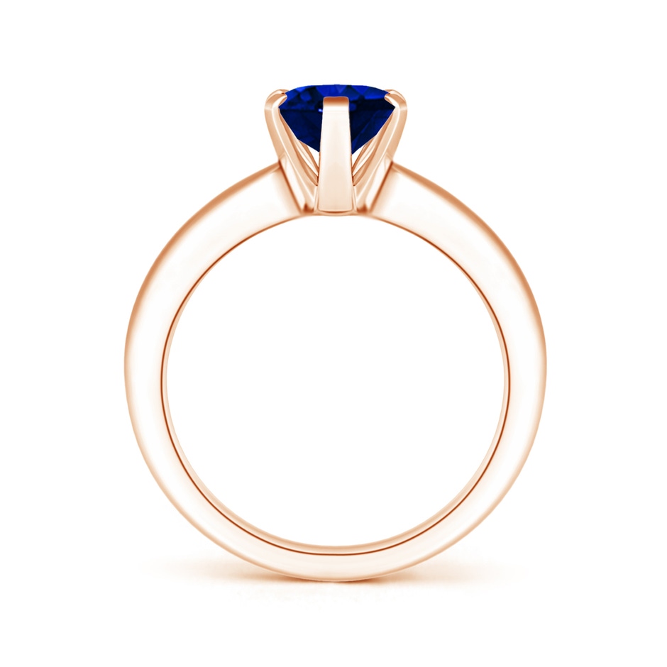 9x7mm AAAA Tapered Shank Oval Solitaire Sapphire Ring in 18K Rose Gold side 199