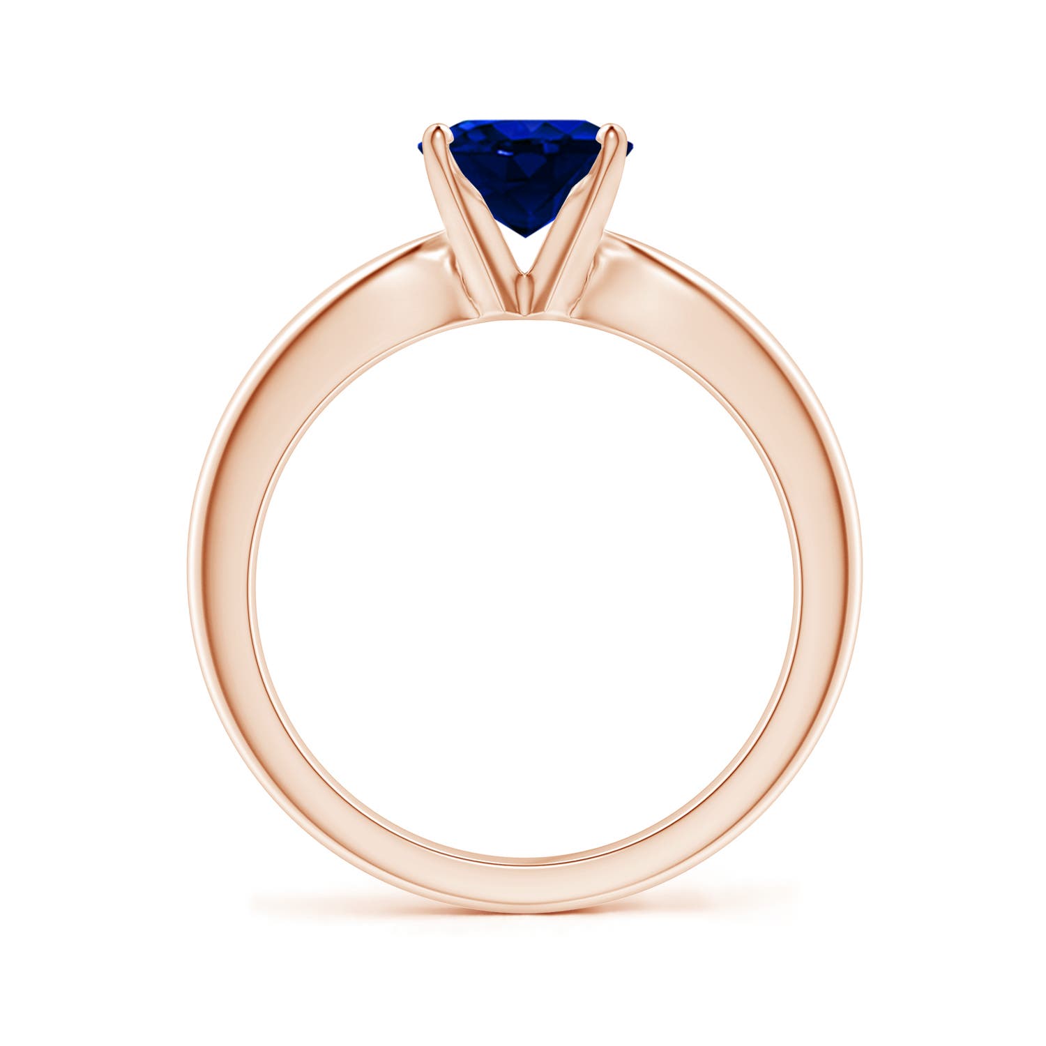 AAAA - Blue Sapphire / 2 CT / 14 KT Rose Gold