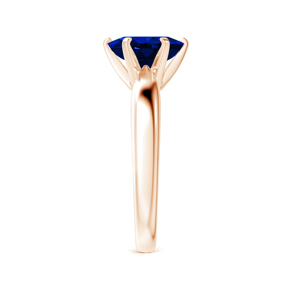 9x7mm AAAA Tapered Shank Oval Solitaire Sapphire Ring in Rose Gold side 299