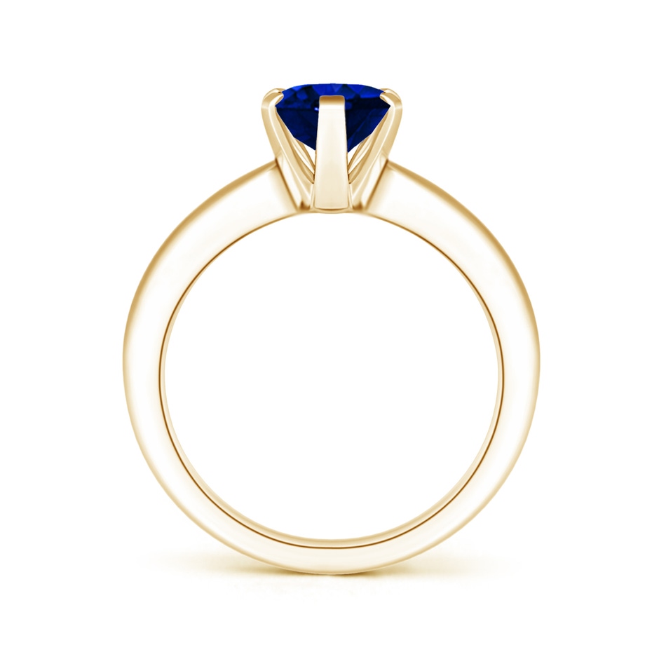 9x7mm AAAA Tapered Shank Oval Solitaire Sapphire Ring in Yellow Gold side 199