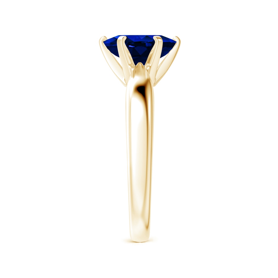 9x7mm AAAA Tapered Shank Oval Solitaire Sapphire Ring in Yellow Gold side 299