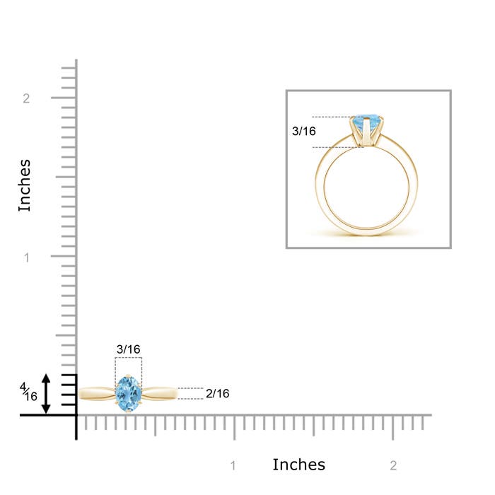 A - Swiss Blue Topaz / 0.54 CT / 14 KT Yellow Gold