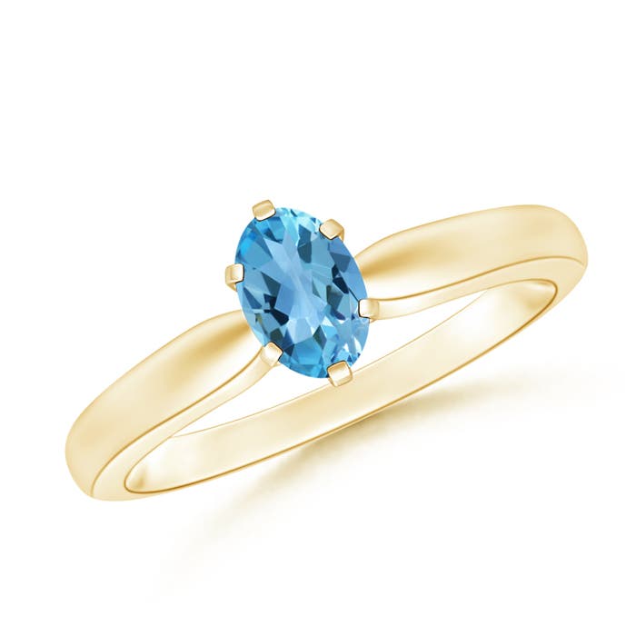 AA - Swiss Blue Topaz / 0.54 CT / 14 KT Yellow Gold