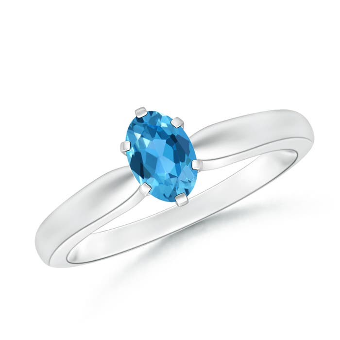 AAA - Swiss Blue Topaz / 0.54 CT / 14 KT White Gold