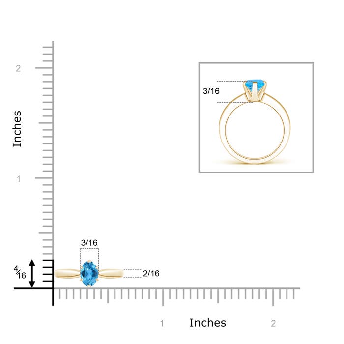 AAA - Swiss Blue Topaz / 0.54 CT / 14 KT Yellow Gold