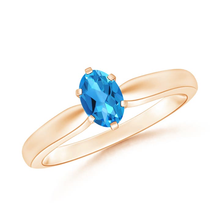 AAAA - Swiss Blue Topaz / 0.54 CT / 14 KT Rose Gold