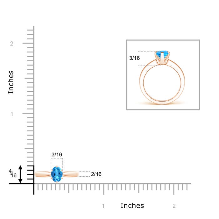 AAAA - Swiss Blue Topaz / 0.54 CT / 14 KT Rose Gold