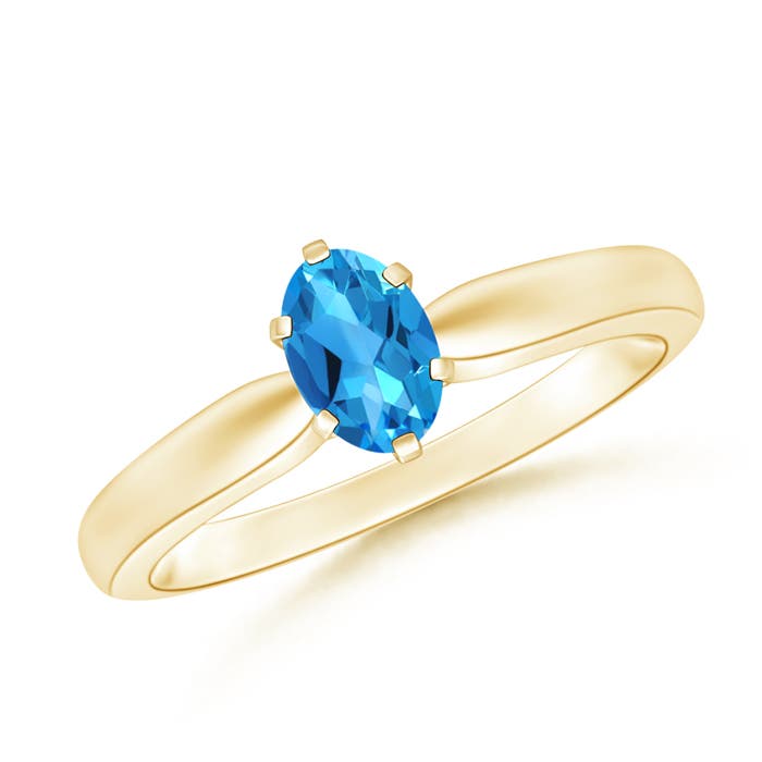 AAAA - Swiss Blue Topaz / 0.54 CT / 14 KT Yellow Gold