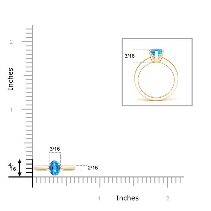 AAAA - Swiss Blue Topaz / 0.54 CT / 14 KT Yellow Gold