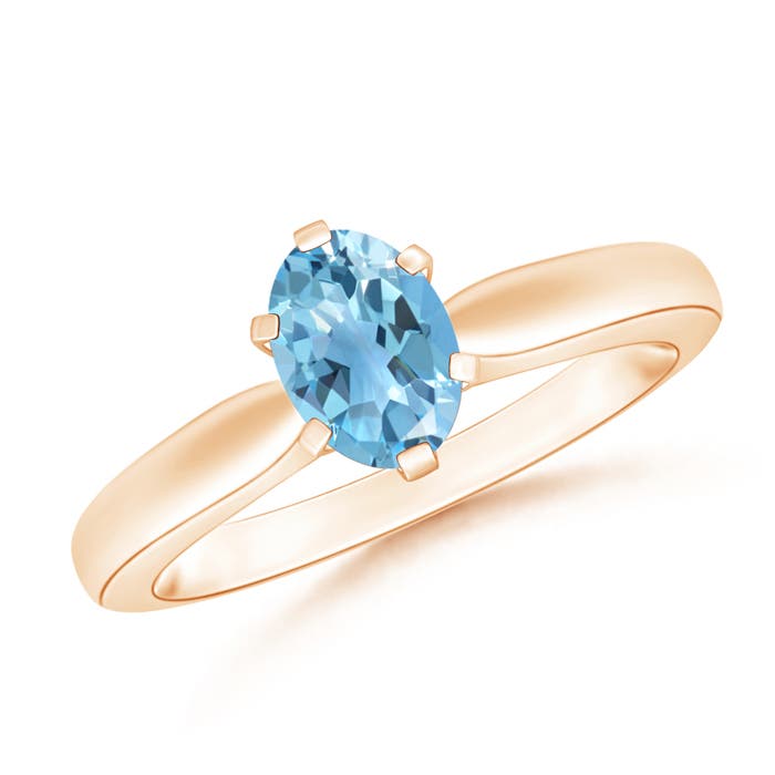 A - Swiss Blue Topaz / 0.95 CT / 14 KT Rose Gold