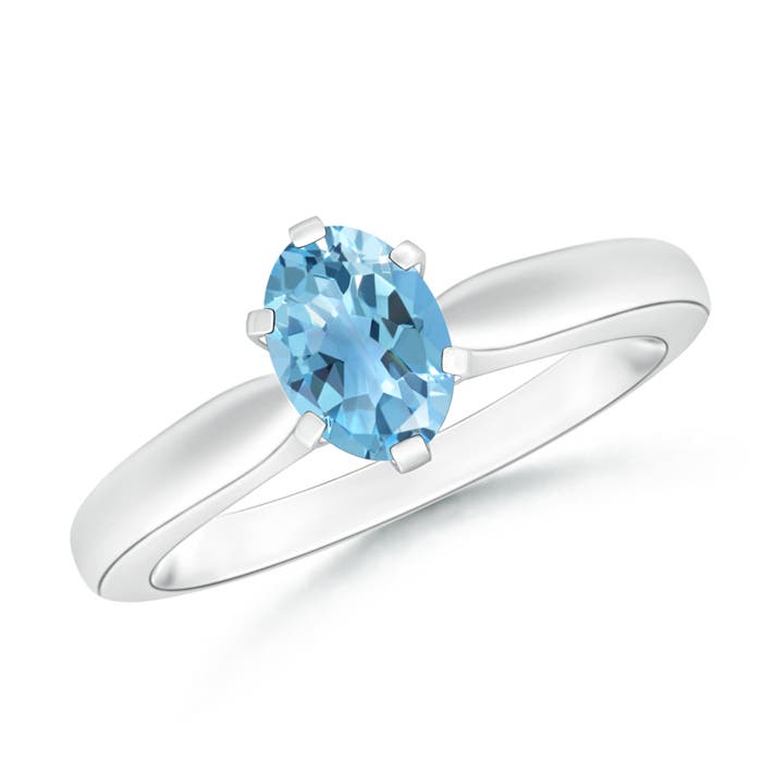 A - Swiss Blue Topaz / 0.95 CT / 14 KT White Gold