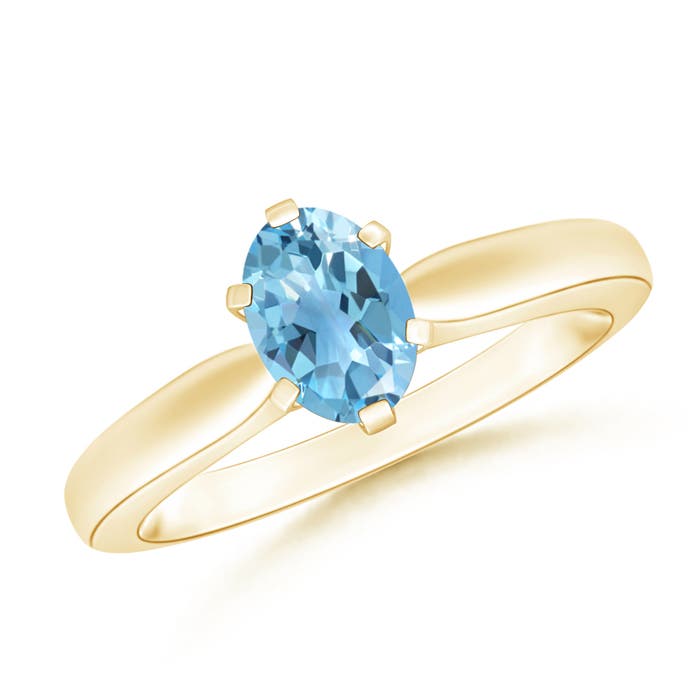 A - Swiss Blue Topaz / 0.95 CT / 14 KT Yellow Gold