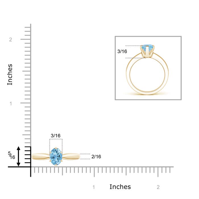 A - Swiss Blue Topaz / 0.95 CT / 14 KT Yellow Gold