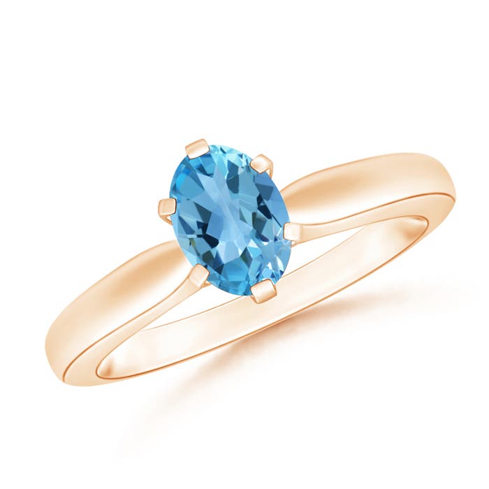 AA - Swiss Blue Topaz / 0.95 CT / 14 KT Rose Gold