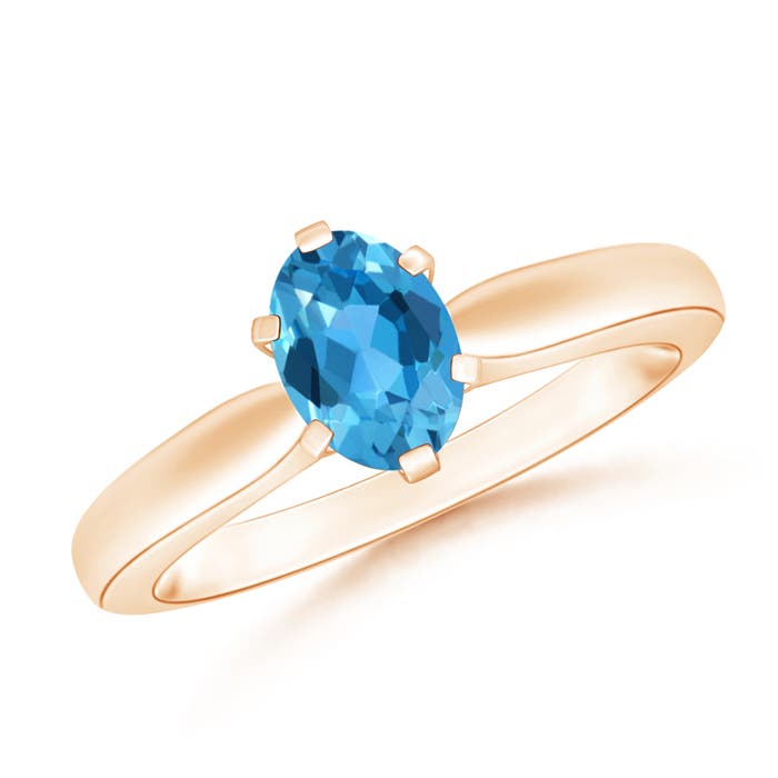 AAA - Swiss Blue Topaz / 0.95 CT / 14 KT Rose Gold