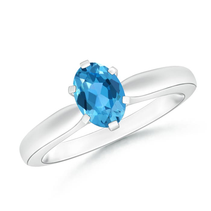 AAA - Swiss Blue Topaz / 0.95 CT / 14 KT White Gold