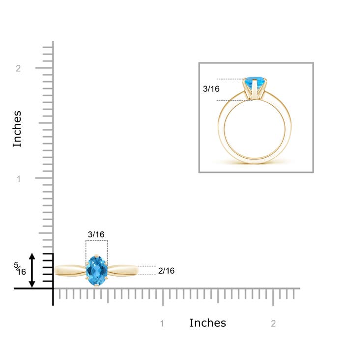 AAA - Swiss Blue Topaz / 0.95 CT / 14 KT Yellow Gold