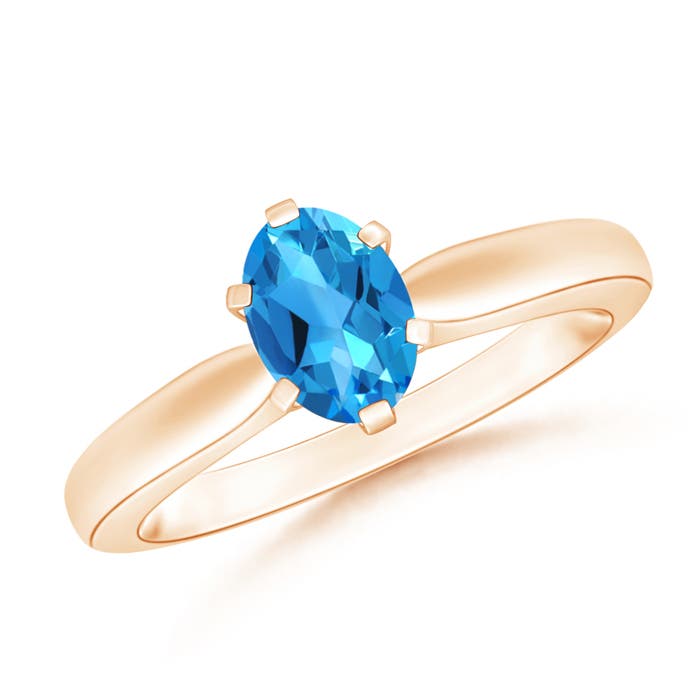 AAAA - Swiss Blue Topaz / 0.95 CT / 14 KT Rose Gold