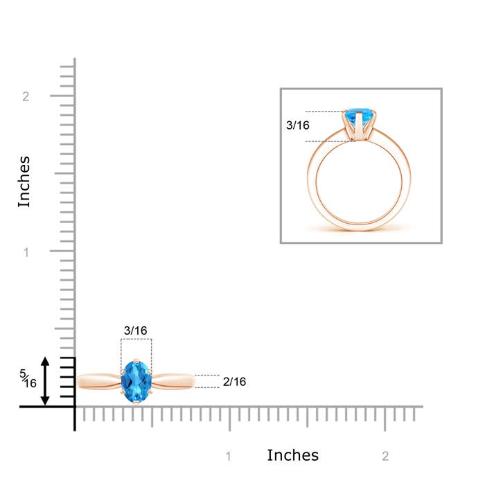 AAAA - Swiss Blue Topaz / 0.95 CT / 14 KT Rose Gold