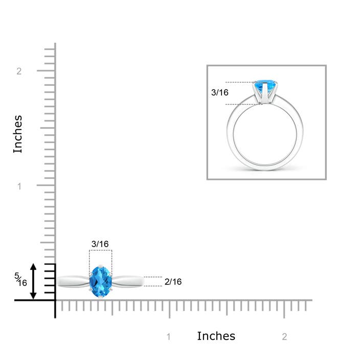 AAAA - Swiss Blue Topaz / 0.95 CT / 14 KT White Gold