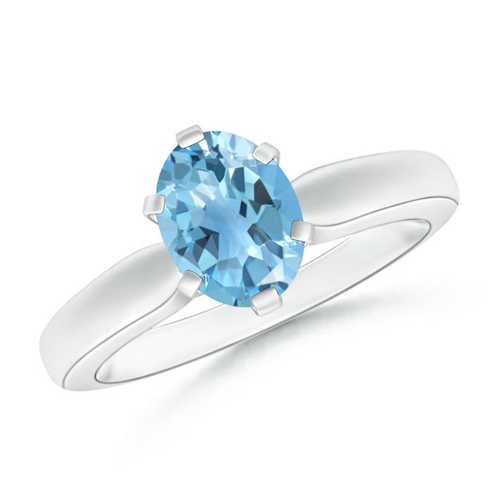 A - Swiss Blue Topaz / 1.5 CT / 14 KT White Gold