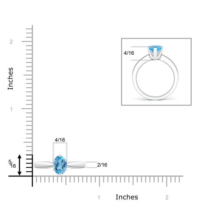 AA - Swiss Blue Topaz / 1.5 CT / 14 KT White Gold