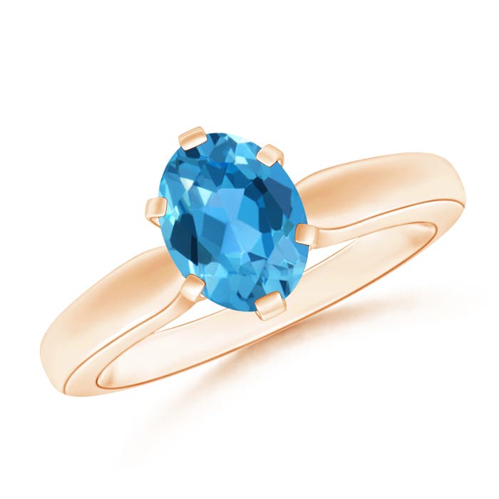 AAA - Swiss Blue Topaz / 1.5 CT / 14 KT Rose Gold