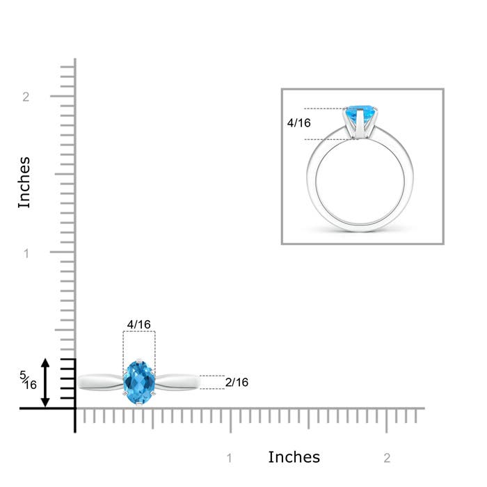 AAA - Swiss Blue Topaz / 1.5 CT / 14 KT White Gold