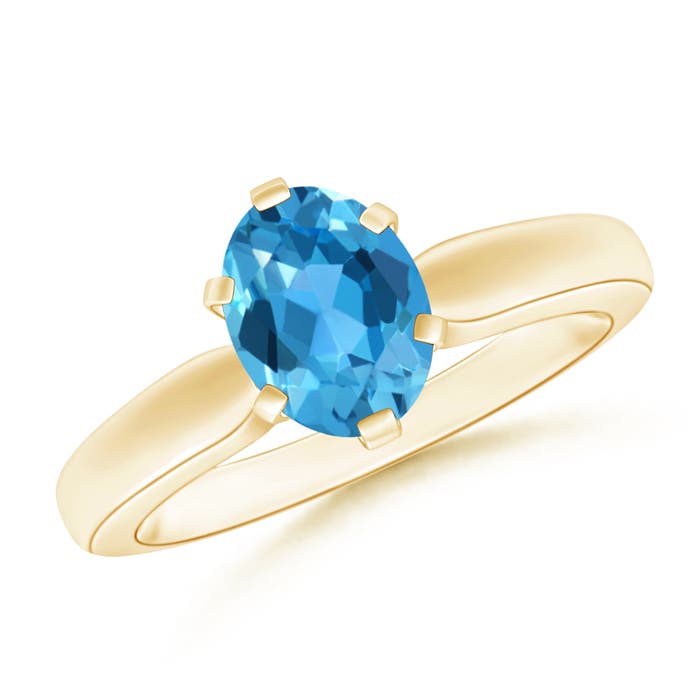 AAA - Swiss Blue Topaz / 1.5 CT / 14 KT Yellow Gold