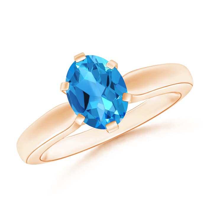 AAAA - Swiss Blue Topaz / 1.5 CT / 14 KT Rose Gold