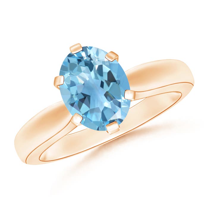 A - Swiss Blue Topaz / 2.25 CT / 14 KT Rose Gold