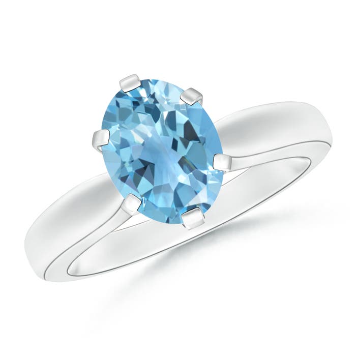 A - Swiss Blue Topaz / 2.25 CT / 14 KT White Gold