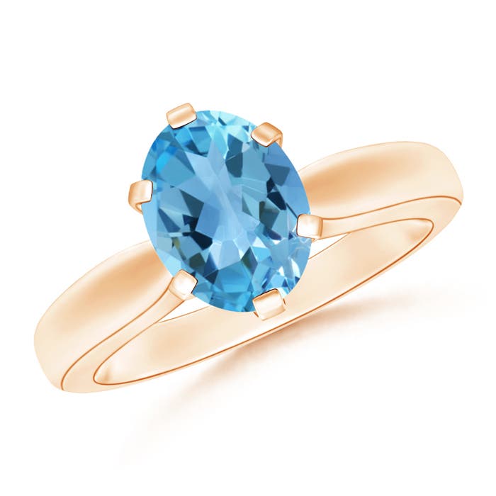 AA - Swiss Blue Topaz / 2.25 CT / 14 KT Rose Gold